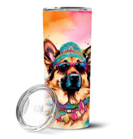The Roast Co. "Hippie Dawg" German Shepherd Skinny Tumbler | Insulated Stainless Steel | BPA-Free | The Roast Co. (Default: Default)