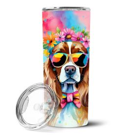 Cavalier Spaniel Hippie Dawg Stainless Steel Skinny Tumbler Vacuum Double Walled Reusable Insulated Tumbler Travel Cup for Coffee Cocktails Gift with (Default: Default)