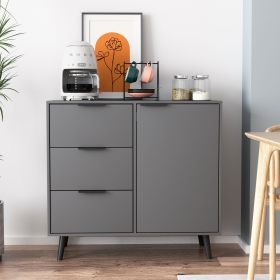 Versatile Wood Sideboard Buffet & Coffee Bar Cabinet | The Roast Co. (Cabinets: 1, Color: Gray)