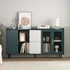Modern 55" Coffee Bar Cabinet with Glass Doors & Storage | The Roast Co.