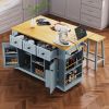 Coffee Bar Ready 53" Kitchen Island with Power & Unique Storage | The Roast Co.