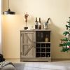 Farmhouse Coffee Bar Cabinet with Wine Rack & Barn Door | The Roast Co.