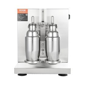 VEVOR Milkshake Maker Machine, 120W Commercial Milk Tea Shaker Machine, Double Head Milk Shake Mixer Machine, 0-180s Adjustable Milkshake Blender (Default: Default)