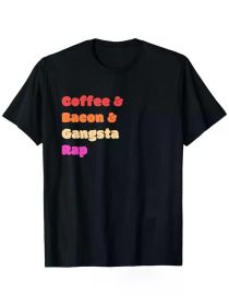 Men's Funny 'Coffee, Bacon & Rap' Graphic Tee | The Roast Co. (Color: Black, size: S)