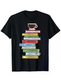 Cozy Books & Coffee Unisex T-Shirt | Perfect for Book Lovers | The Roast Co. (Color: Black, size: S)