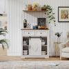39" Sliding Barn Door Buffet & Coffee Bar Cabinet | The Roast Co.