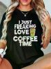 Women's Funny 'Freaking Love Coffee' Vintage Graphic Tee | The Roast Co.