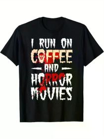 Men's 'Coffee & Horror Movies' Graphic Tee | The Roast Co. (Color: Black, size: S)