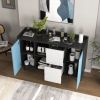 Black Sideboard Buffet with Red Doors & Unique Drawers | The Roast Co.
