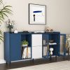 Modern 55" Coffee Bar Cabinet with Glass Doors & Storage | The Roast Co.