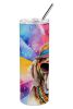Weimaraner Hippie Dawg Stainless Steel Skinny Tumbler Vacuum Double Walled Reusable Insulated Tumbler Travel Cup for Coffee Cocktails Gift with Lid