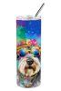 Schnauzer Hippie Dawg Stainless Steel Skinny Tumbler Vacuum Double Walled Reusable Insulated Tumbler Travel Cup for Coffee Cocktails Gift with Lid