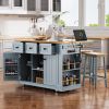 Coffee Bar Ready 53" Kitchen Island with Power & Unique Storage | The Roast Co.