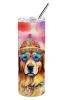 Golden Retriever Hippie Dawg Stainless Steel Skinny Tumbler Vacuum Double Walled Reusable Insulated Tumbler Travel Cup for Coffee Cocktails Gift with
