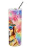 Golden Retriever Hippie Dawg Stainless Steel Skinny Tumbler Vacuum Double Walled Reusable Insulated Tumbler Travel Cup for Coffee Cocktails Gift with