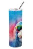 Old English Sheepdog Hippie Dawg Stainless Steel Skinny Tumbler Vacuum Double Walled Reusable Insulated Tumbler Travel Cup for Coffee Cocktails Gift w
