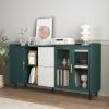 Modern 55" Coffee Bar Cabinet with Glass Doors & Storage | The Roast Co.