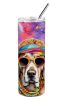 Weimaraner Hippie Dawg Stainless Steel Skinny Tumbler Vacuum Double Walled Reusable Insulated Tumbler Travel Cup for Coffee Cocktails Gift with Lid