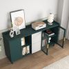 Modern 55" Coffee Bar Cabinet with Glass Doors & Storage | The Roast Co.