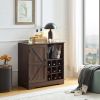 Farmhouse Coffee Bar Cabinet with Wine Rack & Barn Door | The Roast Co.