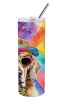 Weimaraner Hippie Dawg Stainless Steel Skinny Tumbler Vacuum Double Walled Reusable Insulated Tumbler Travel Cup for Coffee Cocktails Gift with Lid