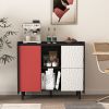 Black Sideboard Buffet with Red Doors & Unique Drawers | The Roast Co.