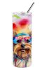 Yorkshire Terrier Hippie Dawg Stainless Steel Skinny Tumbler Vacuum Double Walled Reusable Insulated Tumbler Travel Cup for Coffee Cocktails Gift with