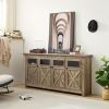 Farmhouse 4-Door Buffet & Coffee Bar Cabinet with Barn Design | The Roast Co.