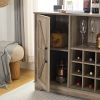 Farmhouse Coffee Bar Cabinet with Wine Rack & Barn Door | The Roast Co.